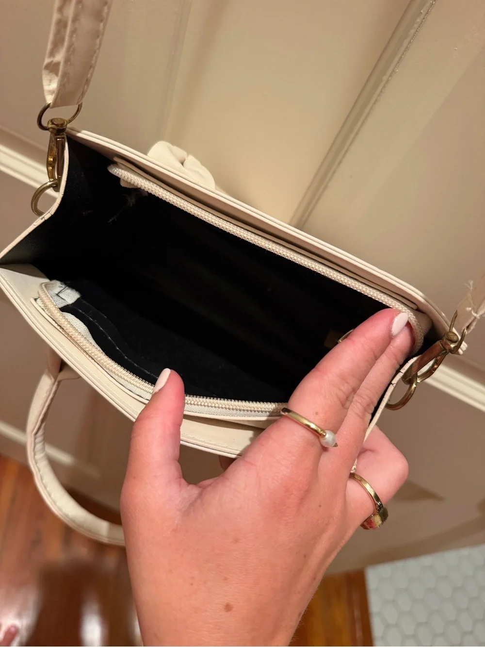 Off white clutch crossbody purse